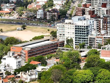 Aerial photo of the French Lycée and the Buceo harbor beach - Department of Montevideo - URUGUAY. Photo #78909