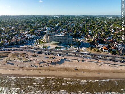 Aerial photo of Carrasco beach, Rep. de Mexico promenade, Carrasco hotel - Department of Montevideo - URUGUAY. Photo #78920