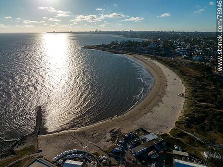 Aerial photo of Playa Verde against the light - Department of Montevideo - URUGUAY. Photo #78946