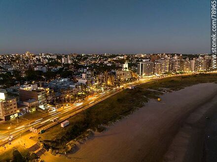 Nighttime aerial photo of Malvín Beach - Department of Montevideo - URUGUAY. Photo #78965