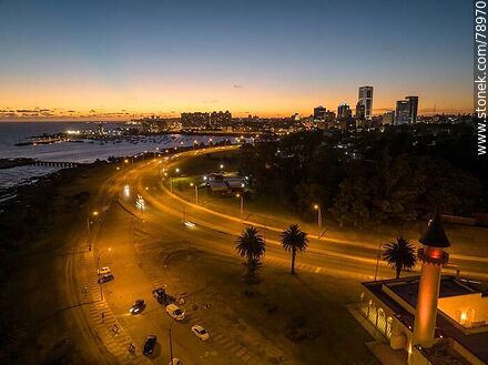 Aerial photo of the curve of the promenade at the oceanographic museum - Department of Montevideo - URUGUAY. Photo #78970