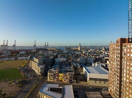 Aerial view of the Aduana buildings. Juan Lindolfo Cuestas Street - Department of Montevideo - URUGUAY. Photo #79002
