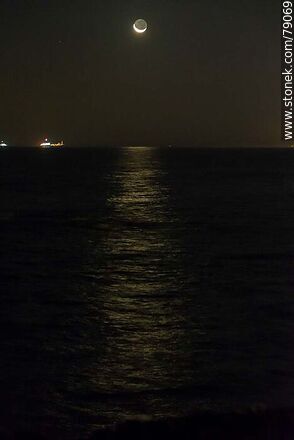 The new moon is about to set under the sea. -  - MORE IMAGES. Photo #79069