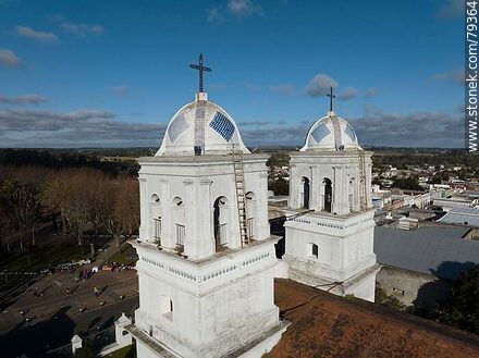 Vista aérea de las torres de la iglesia San Carlos de Borromeo - Departamento de Maldonado - URUGUAY. Foto No. 79364