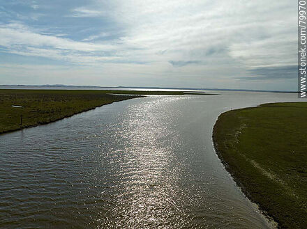 Aerial view of the source of the Valizas stream in the Castillos lagoon - Department of Rocha - URUGUAY. Photo #79970
