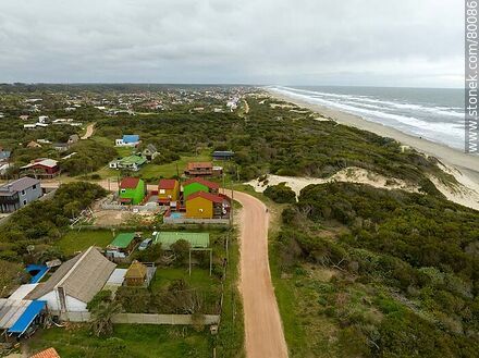Aerial view of a street in Barra del Chuy near the sea. - Department of Rocha - URUGUAY. Photo #80086