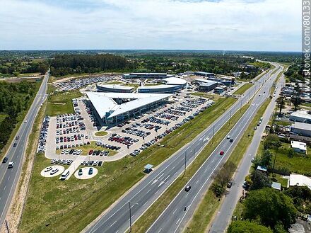 Aerial view of Car One shopping center, Interbalnearia route and Camino de los Horneros - Department of Maldonado - URUGUAY. Photo #80133