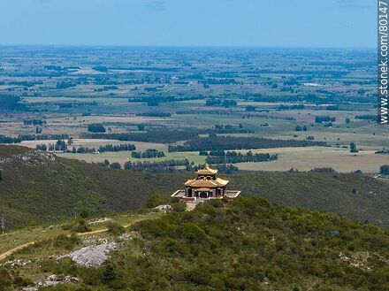 Aerial view of a Buddhist temple in the hills of Lavalleja near route 81. - Lavalleja - URUGUAY. Photo #80147