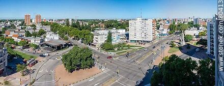 Aerial view of the intersection of 8 de Octubre, L. A. de Herrera, Centenario and D. A. Larrañaga Avenues in 2019 - Department of Montevideo - URUGUAY. Photo #80413