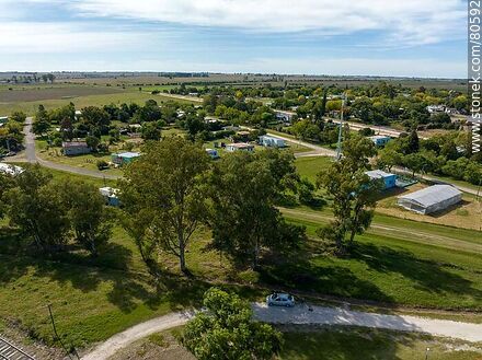 Aerial view of the village Lorenzo Geyres - Department of Paysandú - URUGUAY. Photo #80592