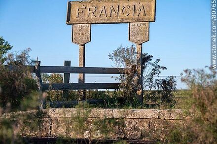 France railroad station. Station sign - Rio Negro - URUGUAY. Photo #80765