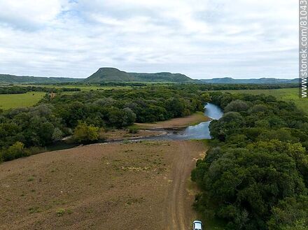 Aerial view of the El Lunarejo Valley and river - Department of Rivera - URUGUAY. Photo #81043
