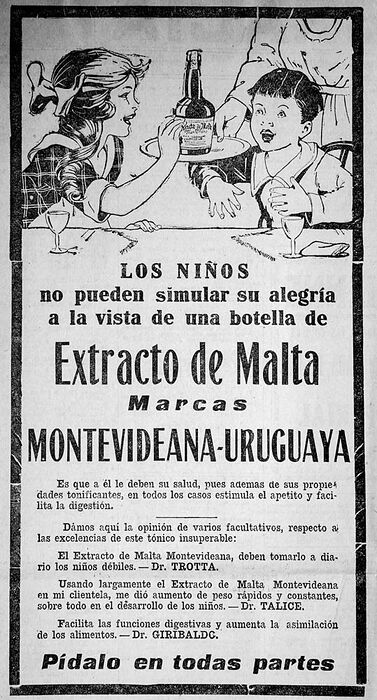 Old Malta Montevideana advertisement, 1924 - Department of Montevideo - URUGUAY. Photo #81467