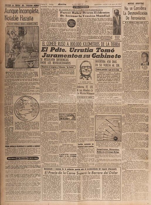 Recorte del diario Acción de 1959 - Departamento de Montevideo - URUGUAY. Foto No. 81448