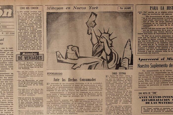 Recorte del diario Acción de 1959 - Departamento de Montevideo - URUGUAY. Foto No. 81451