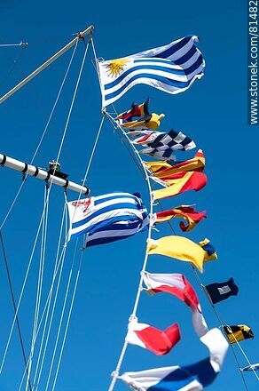 Uruguayan and nautical flags - Department of Montevideo - URUGUAY. Photo #81482