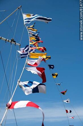 Uruguayan and nautical flags - Department of Montevideo - URUGUAY. Photo #81477