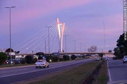 Bridge of the Americas at dusk - Department of Canelones - URUGUAY. Photo #81797