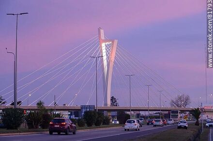 Bridge of the Americas at dusk - Department of Canelones - URUGUAY. Photo #81793