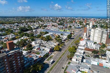 Aerial view of Bulevar José Batlle y Ordóñez north of Italia Avenue - Department of Montevideo - URUGUAY. Photo #81966