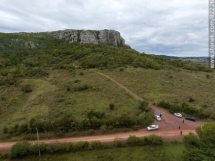 Aerial view of the entrance to Monte de Ombúes - Lavalleja - URUGUAY. Photo #82226