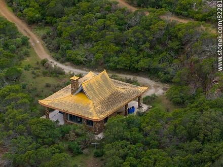 Aerial view of a Buddhist temple in the Carapé mountain range. - Lavalleja - URUGUAY. Photo #82281