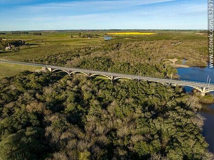 Aerial view of the bridge on route 3 over the San Jose river - San José - URUGUAY. Photo #83297