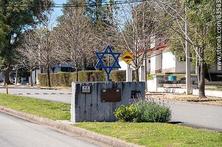 Star of David in the central flower bed of Bulevar Gral. Flores Boulevard - Flores - URUGUAY. Photo #83583