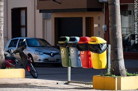 Recycling garbage cans - Artigas - URUGUAY. Photo #83605