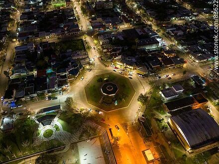 Aerial view of the traffic circle at Lecueder Ave. and Concordia Bridge. - Artigas - URUGUAY. Photo #83622