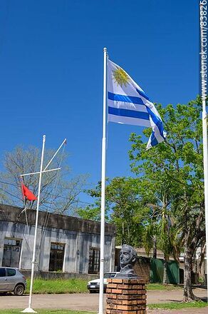 Bandera uruguaya flameando en Bella Unión - Artigas - URUGUAY. Photo #83826