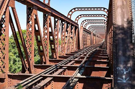 Antiguo puente ferroviario que cruza el río Cuareim - Departamento de Artigas - URUGUAY. Foto No. 83903