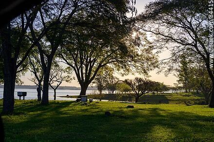 Parque frente a la costa del río Uruguay - Departamento de Salto - URUGUAY. Foto No. 84415