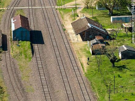 Aerial view of Tranqueras Railway Station - Department of Rivera - URUGUAY. Photo #84470