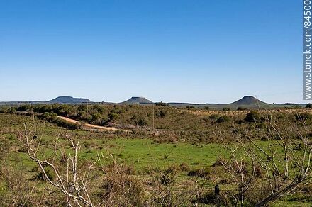 Los Tres Cerros: Cuñapirú, Medio y al fondo, Alpargata - Departamento de Rivera - URUGUAY. Foto No. 84500