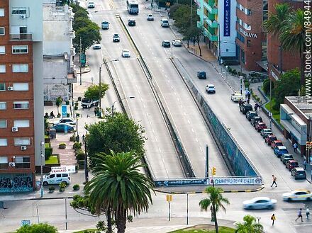 Aerial view of the north entrance of the 8 de Octubre tunnel - Department of Montevideo - URUGUAY. Photo #84944