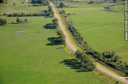 Vista aérea de la Ruta 9 en Rocha - Departamento de Rocha - URUGUAY. Foto No. 29346