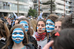 Recibimiento de la Selección Uruguaya de Fútbol en la rambla de Pocitos de Montevideo el 13 de Julio de 2010.  Franjas celestes - Foto #37983