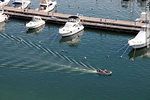 Puerto de Punta del Este. Vista aérea. Lancha saliendo del puerto. - Foto #54476