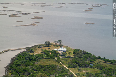 Aerial view of the lagoon of Jose Ignacio - Punta del Este and its near resorts - URUGUAY. Photo #8229