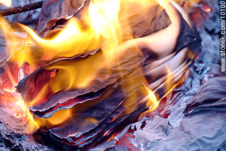 Fire. Burnt paper. -  - MORE IMAGES. Photo #10100