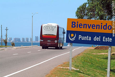 Ómnibus de Cot en el acceso a Punta del Este - Punta del Este y balnearios cercanos - URUGUAY. Foto No. 12891