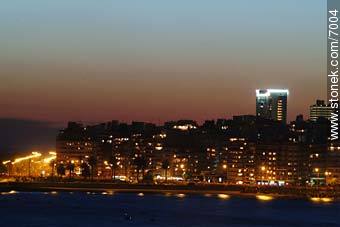 Nocturnal aerial view of Pocitos - Department of Montevideo - URUGUAY. Photo #7004