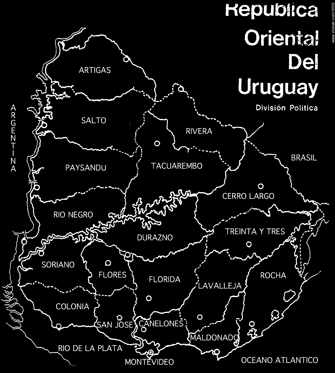 Map of Uruguay -  - URUGUAY. Foto No. 3005
