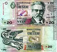 $20 = U$S 1.00 -  - URUGUAY. Foto No. 1807