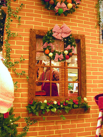 Window with Christmass decorations -  - MORE IMAGES. Photo #23402