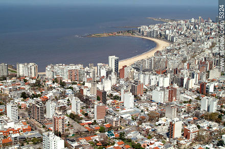 Playa Pocitos desde el Buceo. - Departamento de Montevideo - URUGUAY. Foto No. 5324