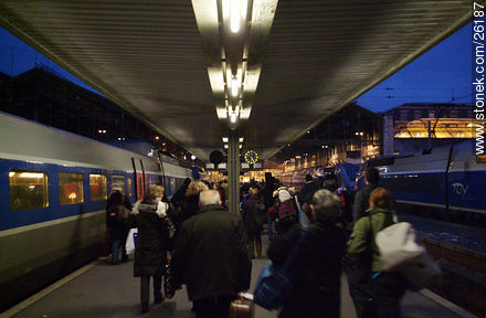 Andén de acceso a los trenes en la Gare de Lyon - París - FRANCIA. Foto No. 26187