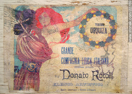 Lámina de publicidad (1906) Teatro Urquiza - Donato Rotoli - Departamento de Montevideo - URUGUAY. Foto No. 22769
