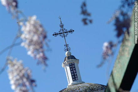 Glicinas y la capilla - Departamento de Florida - URUGUAY. Foto No. 24241